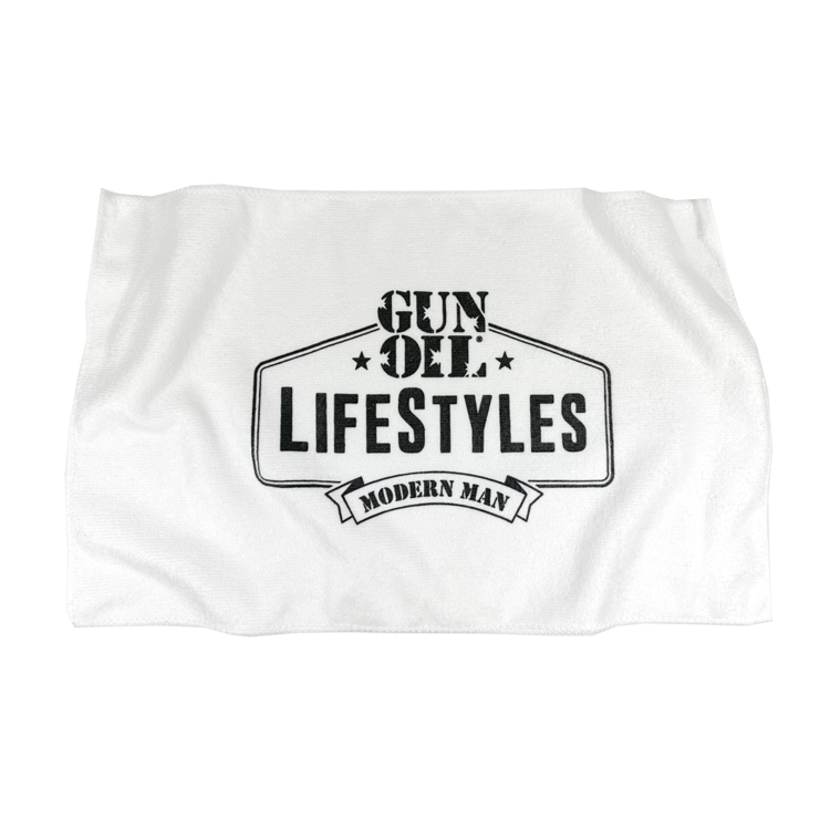 gun oil lifestyles face towel white