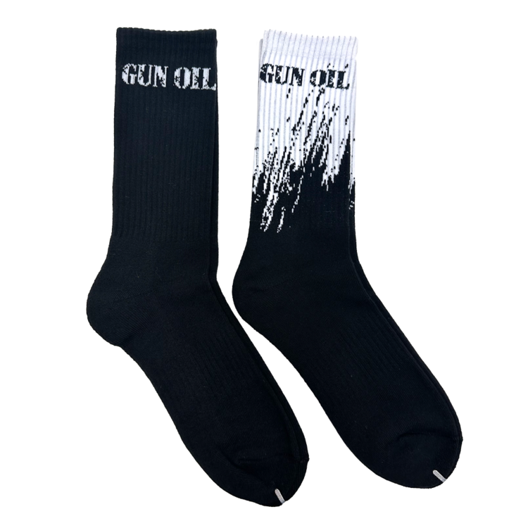 gun oil crew socks solid black